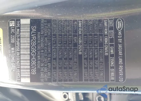 2016 Land Rover Range Rover Evoque Hse from USA, damaged, VIN SALVR2BG9GH080789